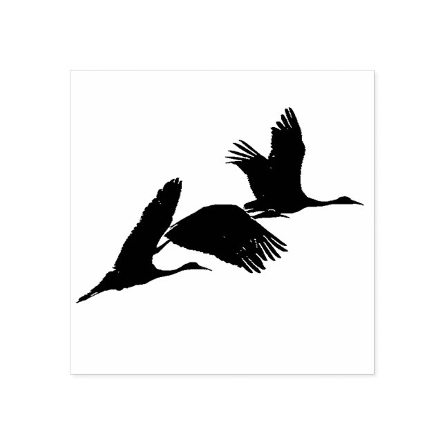Sandhill Crane Birds Wildlife Animals Wood Stamp (Imprint)
