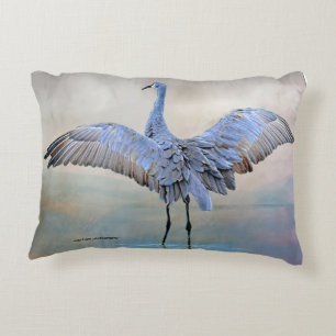 Sandhill Crane Dance Decorative Cushion