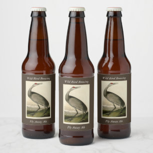 Sandhill Crane from Audubon's Birds of America Beer Bottle Label