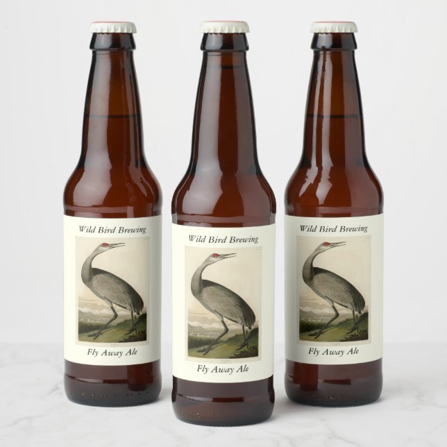 Sandhill Crane from Audubon's Birds of America Beer Bottle Label (Bottles)