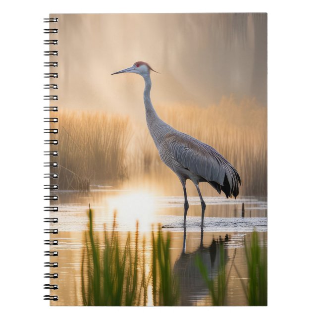 Sandhill Crane In Wetlands Notebook (Front)