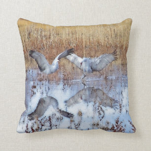 Sandhill Cranes Birds Animal Wildlife Pillow