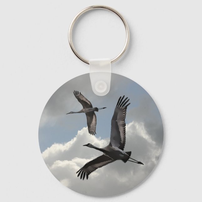 SANDHILL CRANES KEY RING (Front)