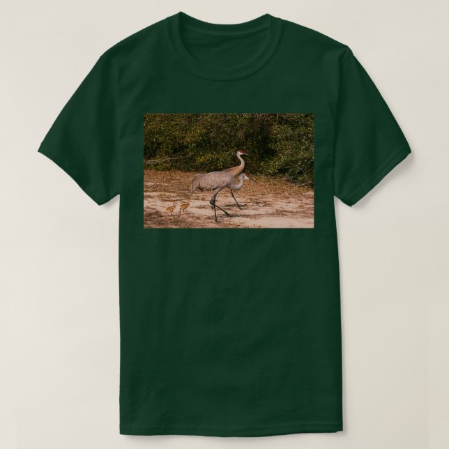 Sandhill cranes with chicks T-Shirt (Design Front)