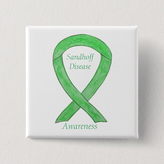 Sandhoff Disease Awareness Ribbon Custom Pins (Front)