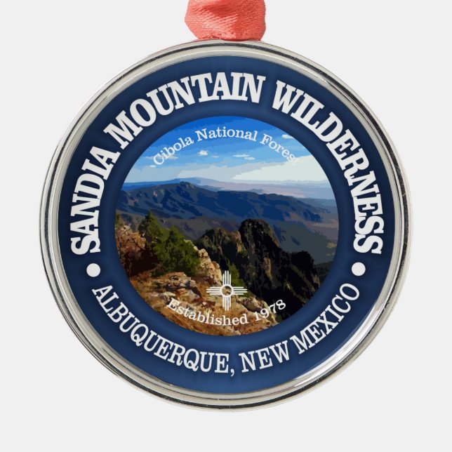 Sandia Mountain Wilderness Metal Tree Decoration (Front)