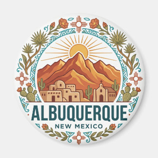 Sandia Mountains and Albuquerque USA Magnet