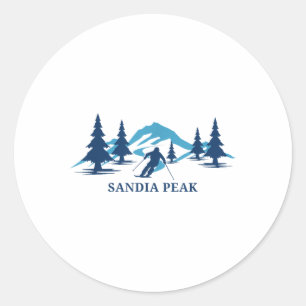 Sandia Peak New Mexico Ski Resort Skiing Skier _1 Classic Round Sticker