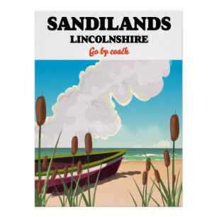 Sandilands Lincolnshire beach travel poster