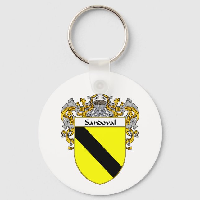 Sandoval Coat of Arms (Mantled) Key Ring (Front)