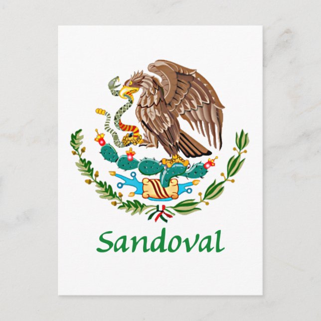 Sandoval Mexican National Seal Postcard (Front)