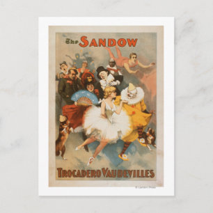 Sandow Trocadero Vaudevilles Carnival Theme Postcard