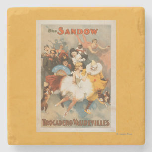 Sandow Trocadero Vaudevilles Carnival Theme Stone Coaster