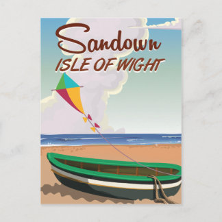 Sandown, Isle of Wight vintage travel poster Postcard