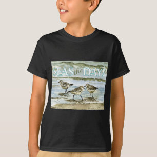 Sandpiper birds beach watercolor T-Shirt