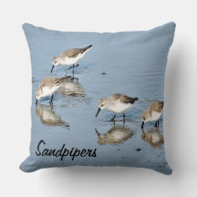 Sandpiper Sea Birds Throw Pillow