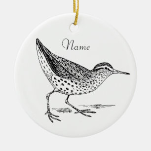 Sandpiper Shorebird Thunder_Cove Ceramic Tree Decoration