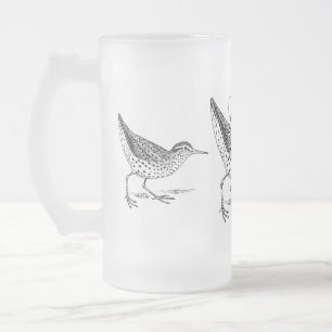 Sandpiper Shorebird Thunder_Cove Frosted Glass Beer Mug