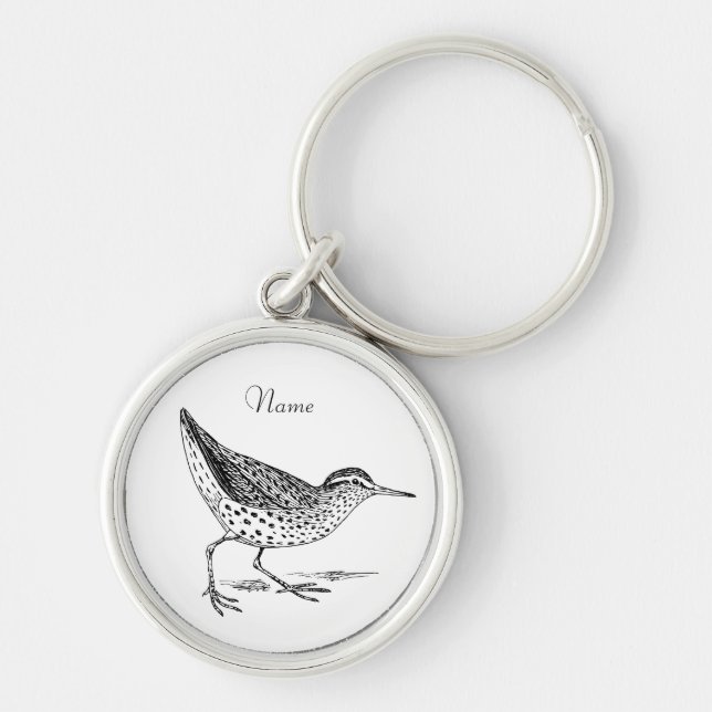 Sandpiper Shorebird Thunder_Cove Key Ring (Front)