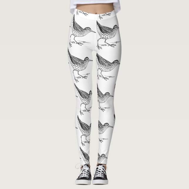 Sandpiper Shorebird Thunder_Cove  Leggings (Front)