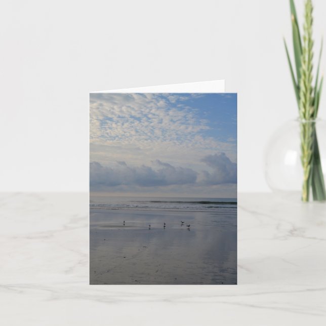 Sandpipers at Sunrise Beach Note Card (Front)