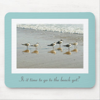 Sandpipers at the ocean's edge mouse mat