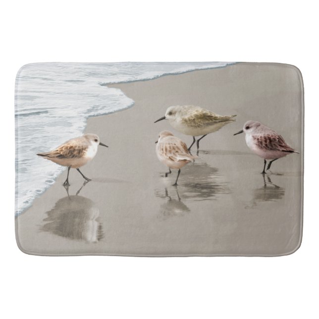 Sandpipers at the Shoreline Bath Mat (Front)