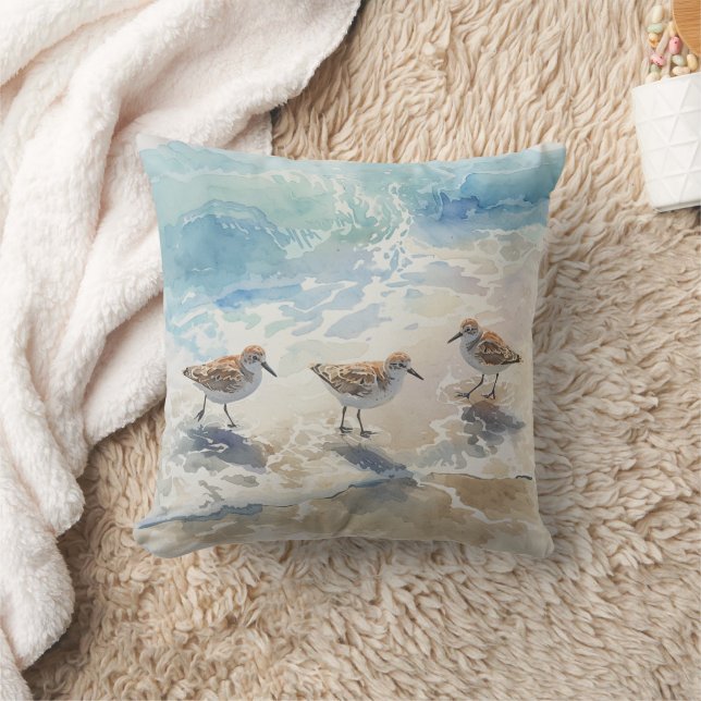 Sandpipers Beach Art Cushion (Blanket)