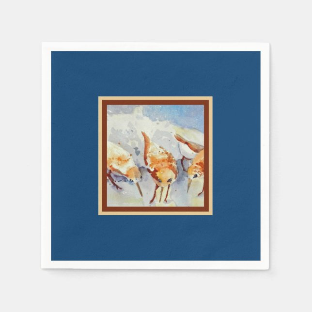 Sandpipers Beach Birds Cocktail Napkins (Front)