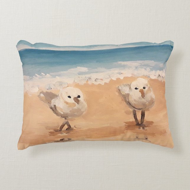 Sandpipers by the Sea Shore  Accent Pillow (Front)