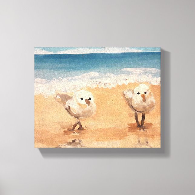 Sandpipers by the Sea Shore  Canvas Print (Front)