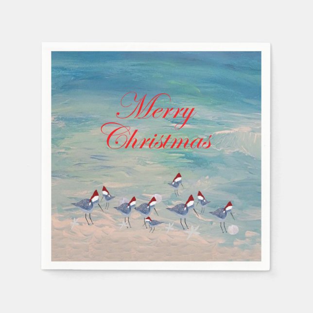 Sandpipers Christmas Holiday party napkins (Front)