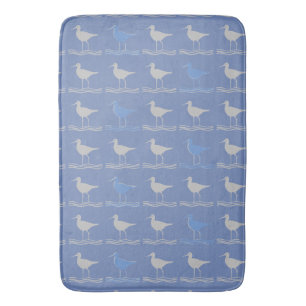 Sandpipers Long Legged Birds Blue Grey Bath Mat