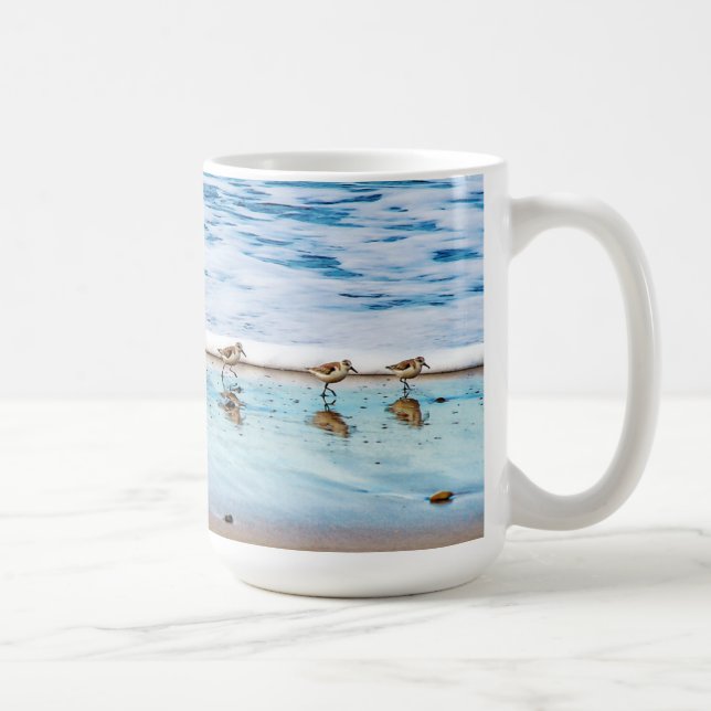 Sandpipers Running Along The Beach Coffee Mug (Right)