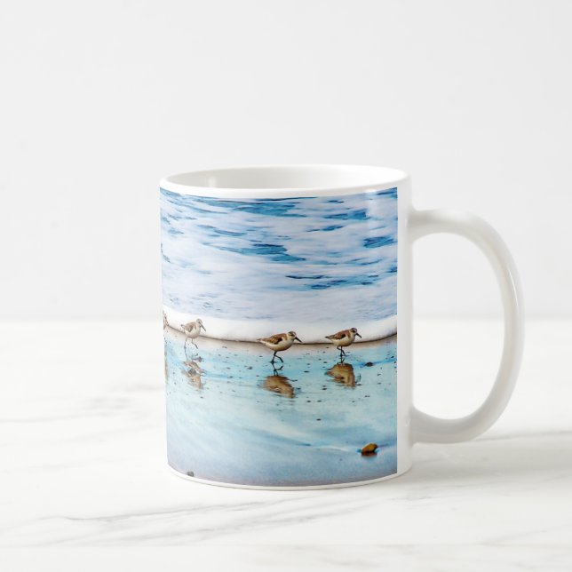 Sandpipers Running Along The Beach Coffee Mug (Right)