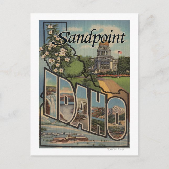 Sandpoint, Idaho - Large Letter Scenes Postcard (Front)
