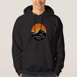 Sandpoint Idaho Retro Sunset Mountains Souvenir Vi Hoodie