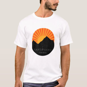Sandpoint Idaho Retro Sunset Mountains Souvenir Vi T-Shirt