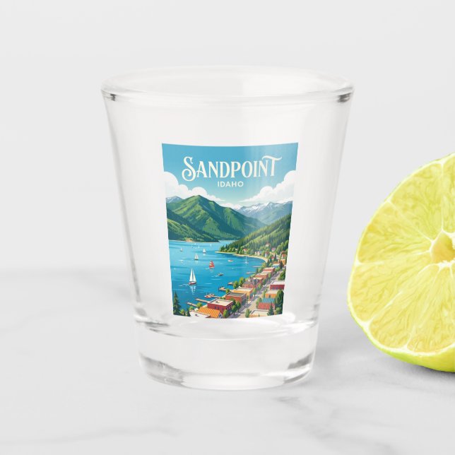 Sandpoint Idaho Shot Glass (Front)