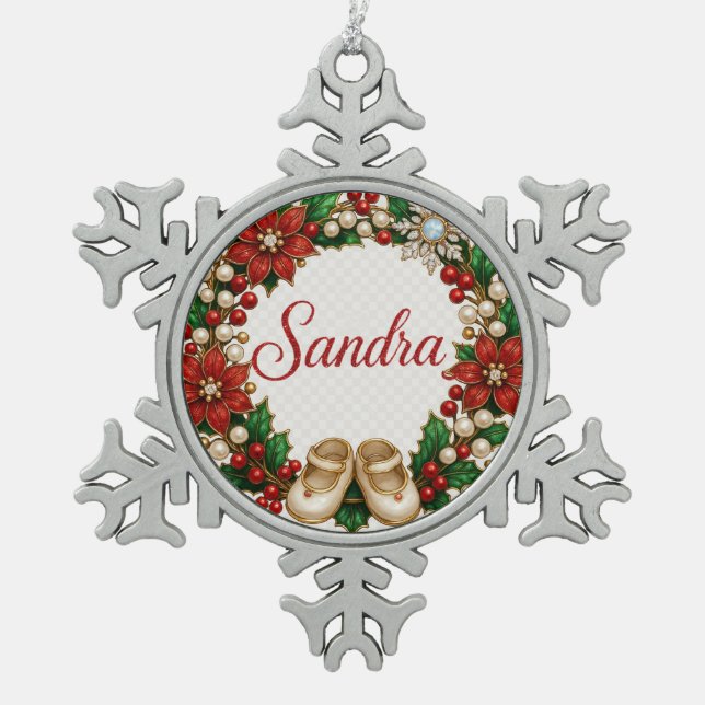 Sandra Baby’s First Christmas Ornament – Snowflake (Front)