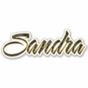 Sandra black gold lettering sticker