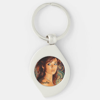 Sandra Metal Keychain