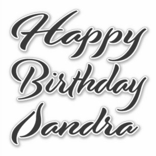 Sandra name first name black Sticker birthday