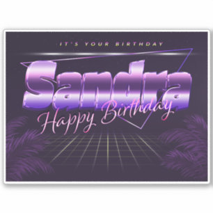 Sandra Name First name lila retro Sticker Birthday