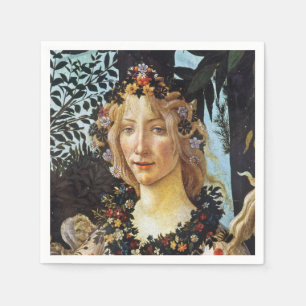 Sandro Botticell - Spring - Flora's bust Fine Art Napkin