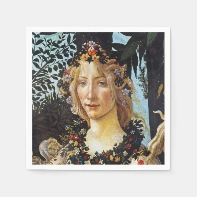 Sandro Botticell - Spring - Flora's bust Fine Art Napkin (Front)