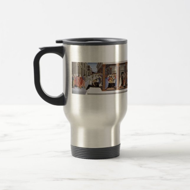 Sandro Botticelli- Baptism of St Zenobius Travel Mug (Left)