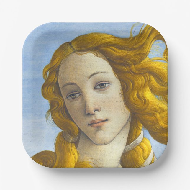 Sandro Botticelli - Birth of Venus Detail Paper Plate (Front)