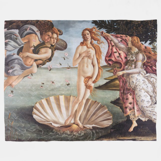 Sandro Botticelli - Birth of Venus Fleece Blanket (Front (Horizontal))