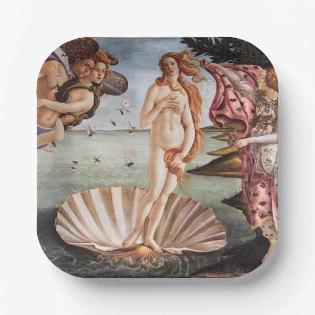 Sandro Botticelli - Birth of Venus Paper Plate (Front)